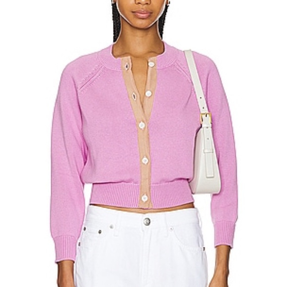 The Great. The Tiny Cardigan in the color Lilac Blossom